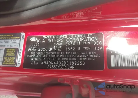 2013 Kia Rio Ex z USA, uszkodzony, nr VIN KNADN4A32D6189253